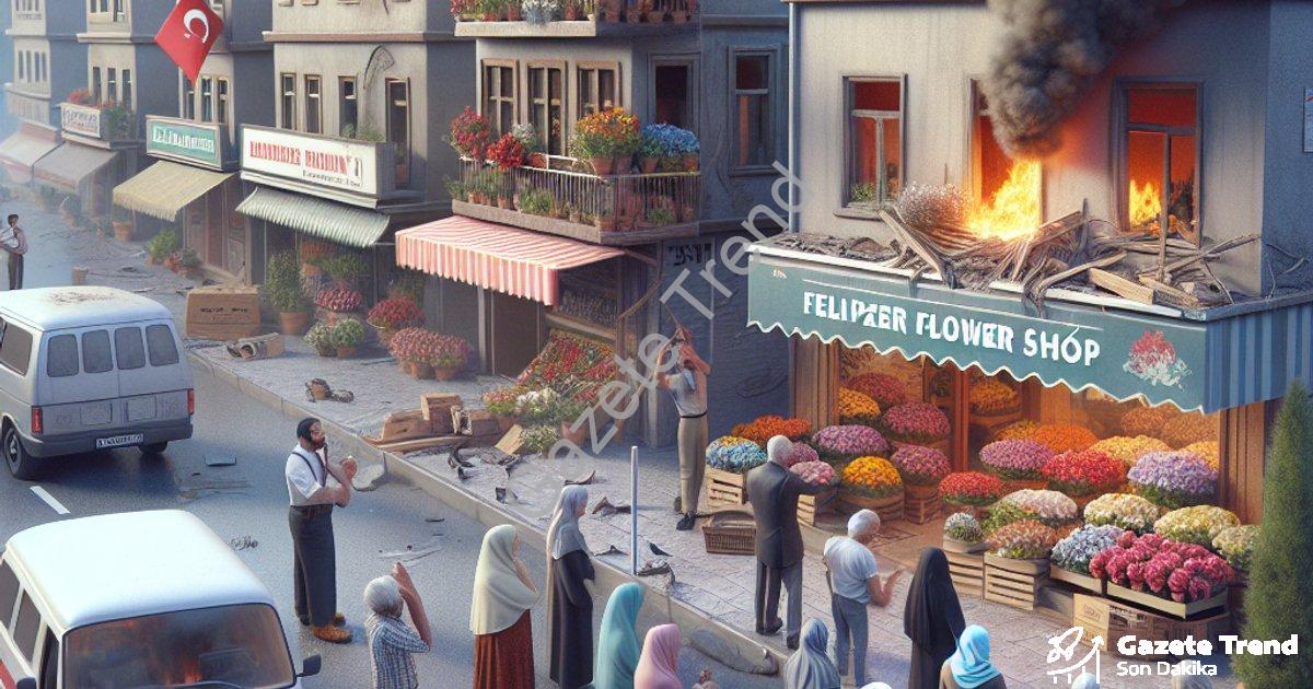 "Aydın Efeler'de Çiçekçi Yangını: Vatandaşın Dikkati Felaketi Önledi" başlıklı haber için fotorealis