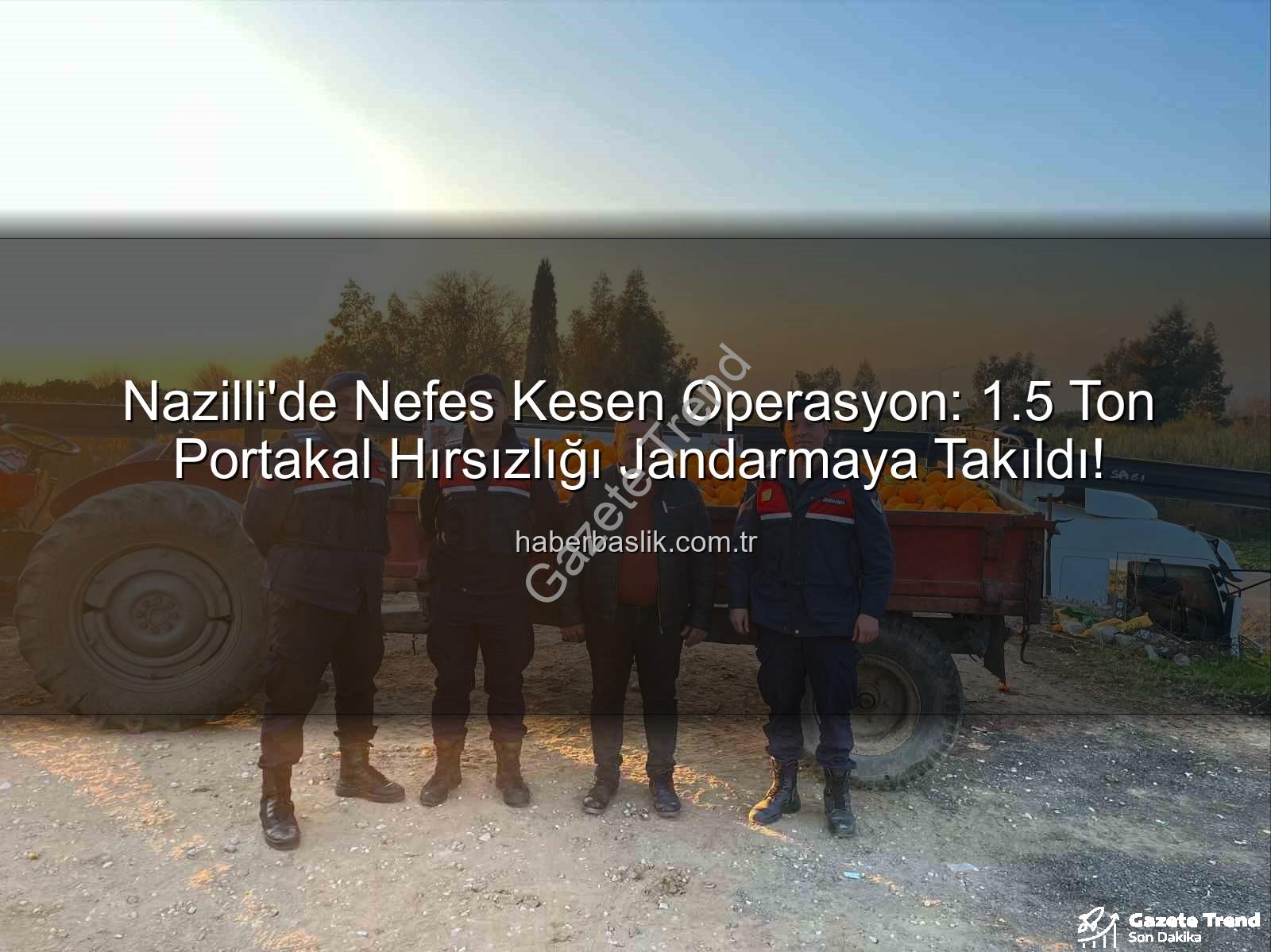 portakal hırsızlığı - Nazilli'de Nefes Kesen Operasyon: 1,5 Ton Portakal Hırsızlığı Jandarmaya Takıldı, Şüpheliler Yakalandı
