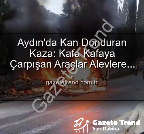 aydın trafik kazası - Aydın'da Kan Donduran Kaza: Kafa Kafaya Çarpışan Araçlar Alevlere Teslim Oldu, 2 Yaralı!